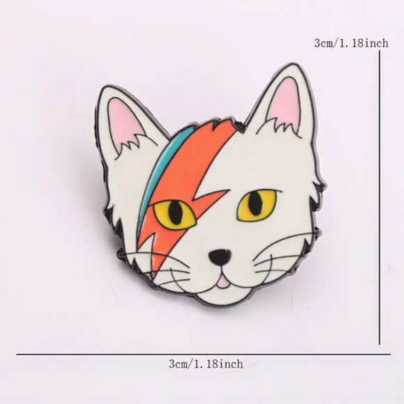 David Meowie Enamel Lapel Pin Set - Picture 2 of 7